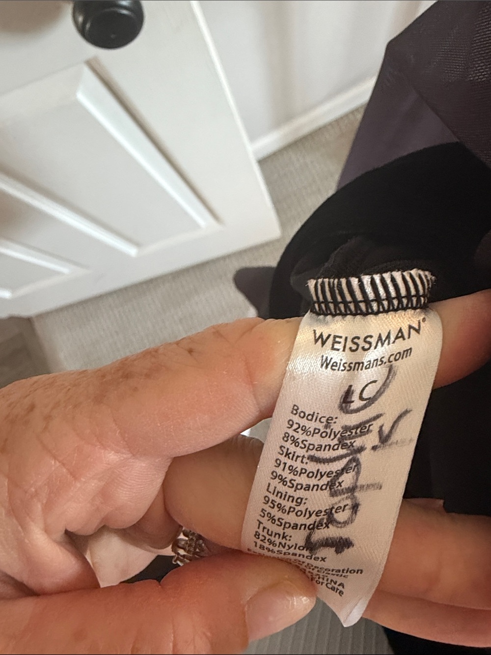 Weissman Black Velvet Bodice Ombre Skater Dress - Picture 2 of 6